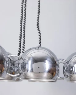Clearance Pamono Chrome Metal Chandelier by Goffredo Reggiani for Reggiani, 1970s