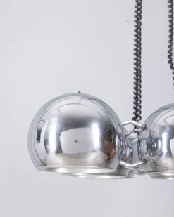 Clearance Pamono Chrome Metal Chandelier by Goffredo Reggiani for Reggiani, 1970s