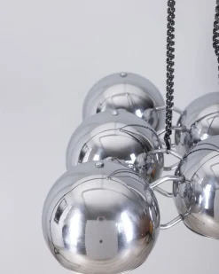 Clearance Pamono Chrome Metal Chandelier by Goffredo Reggiani for Reggiani, 1970s