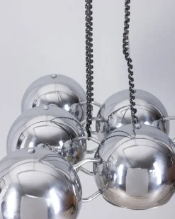 Clearance Pamono Chrome Metal Chandelier by Goffredo Reggiani for Reggiani, 1970s