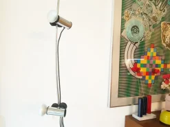 Outlet Pamono Chrome Plated Metal Molla Floor to Ceiling Lamp from Lumenform, 1970s