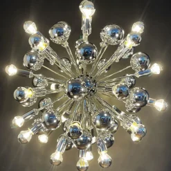Best Pamono Chrome Sputnik Ceiling Lamp attributed to Cosack, 1970s