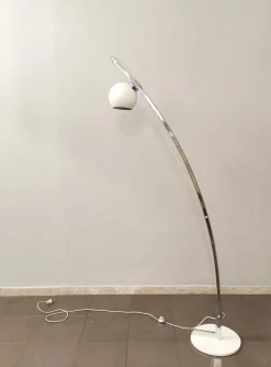 Hot Pamono Chromed & Enamelled Metal Floor Lamp, Italy, 1970s