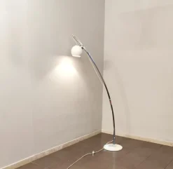 Hot Pamono Chromed & Enamelled Metal Floor Lamp, Italy, 1970s