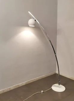 Hot Pamono Chromed & Enamelled Metal Floor Lamp, Italy, 1970s