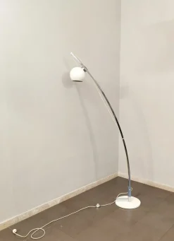 Hot Pamono Chromed & Enamelled Metal Floor Lamp, Italy, 1970s