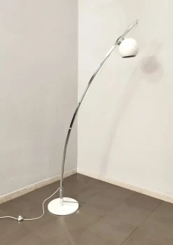 Hot Pamono Chromed & Enamelled Metal Floor Lamp, Italy, 1970s