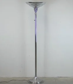 Clearance Pamono Chromed French Art Deco Floor Lamp