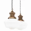 Best Pamono Church Opaline Glass Pendant Lights, Set of 2