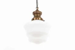 Best Pamono Church Opaline Glass Pendant Lights, Set of 2
