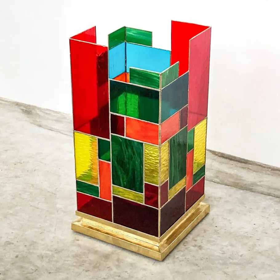 Discount Pamono Colored Glass Lamp, 1980s