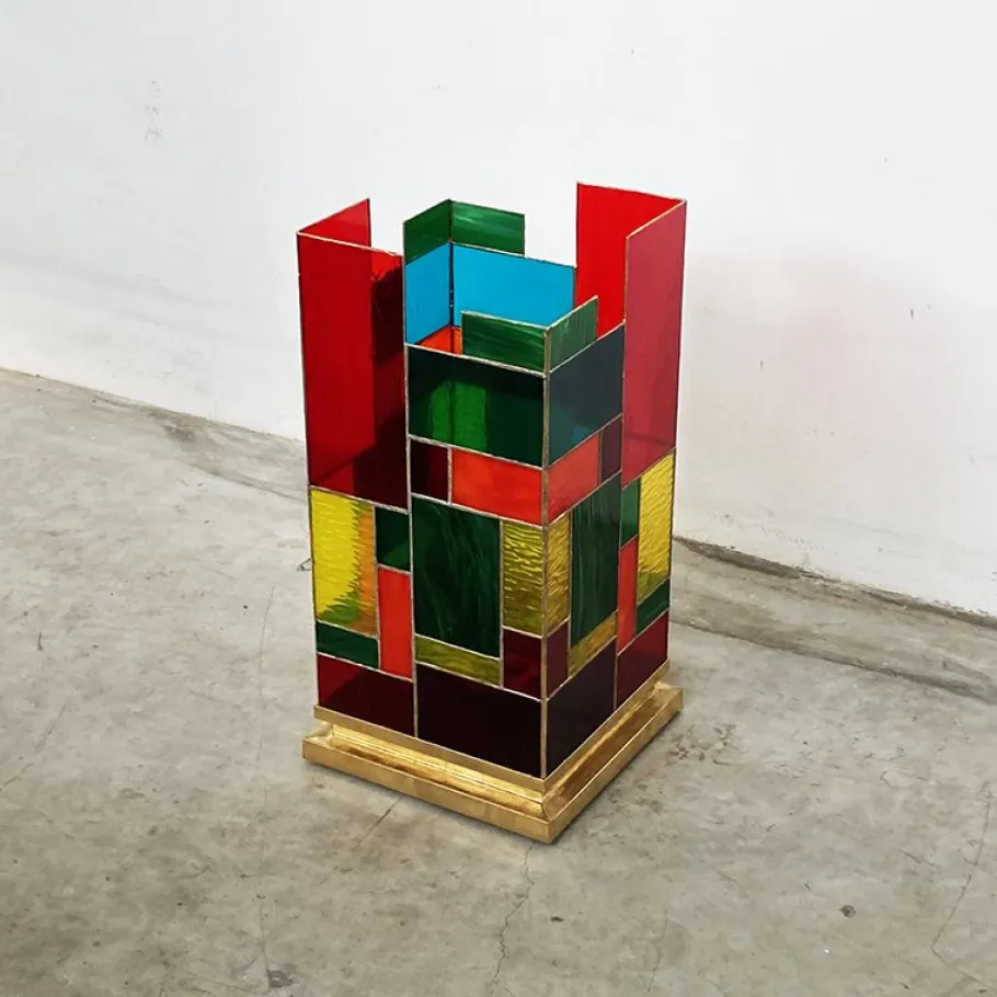 Discount Pamono Colored Glass Lamp, 1980s