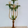 Clearance Pamono Colored Metal Palm Tree Floor Lamp with Wooden Stand, Italy, 1970s