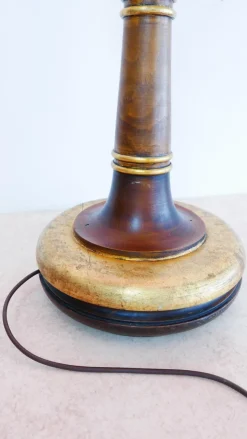 Clearance Pamono Colored Metal Palm Tree Floor Lamp with Wooden Stand, Italy, 1970s