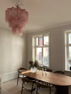 Best Pamono Colorful Murano Chandeliers in Pink Marbled Glass, Set of 2