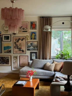 Best Pamono Colorful Murano Chandeliers in Pink Marbled Glass, Set of 2