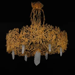 Clearance Pamono Coral and Crystal Chandelier, 1980s