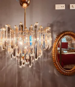 Best Pamono Cristal Triedri Murano Glass Chandelier by Paolo Venini for Venini, 1980s