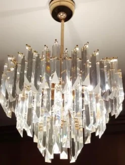 Best Pamono Cristal Triedri Murano Glass Chandelier by Paolo Venini for Venini, 1980s