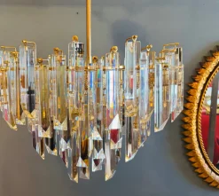 Best Pamono Cristal Triedri Murano Glass Chandelier by Paolo Venini for Venini, 1980s