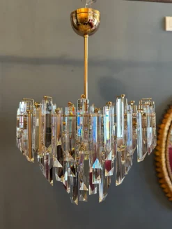 Best Pamono Cristal Triedri Murano Glass Chandelier by Paolo Venini for Venini, 1980s