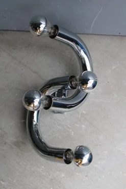 Best Pamono Curved Tubular Sculpture Wall Light from Stilux Milano, Italy, 1970s