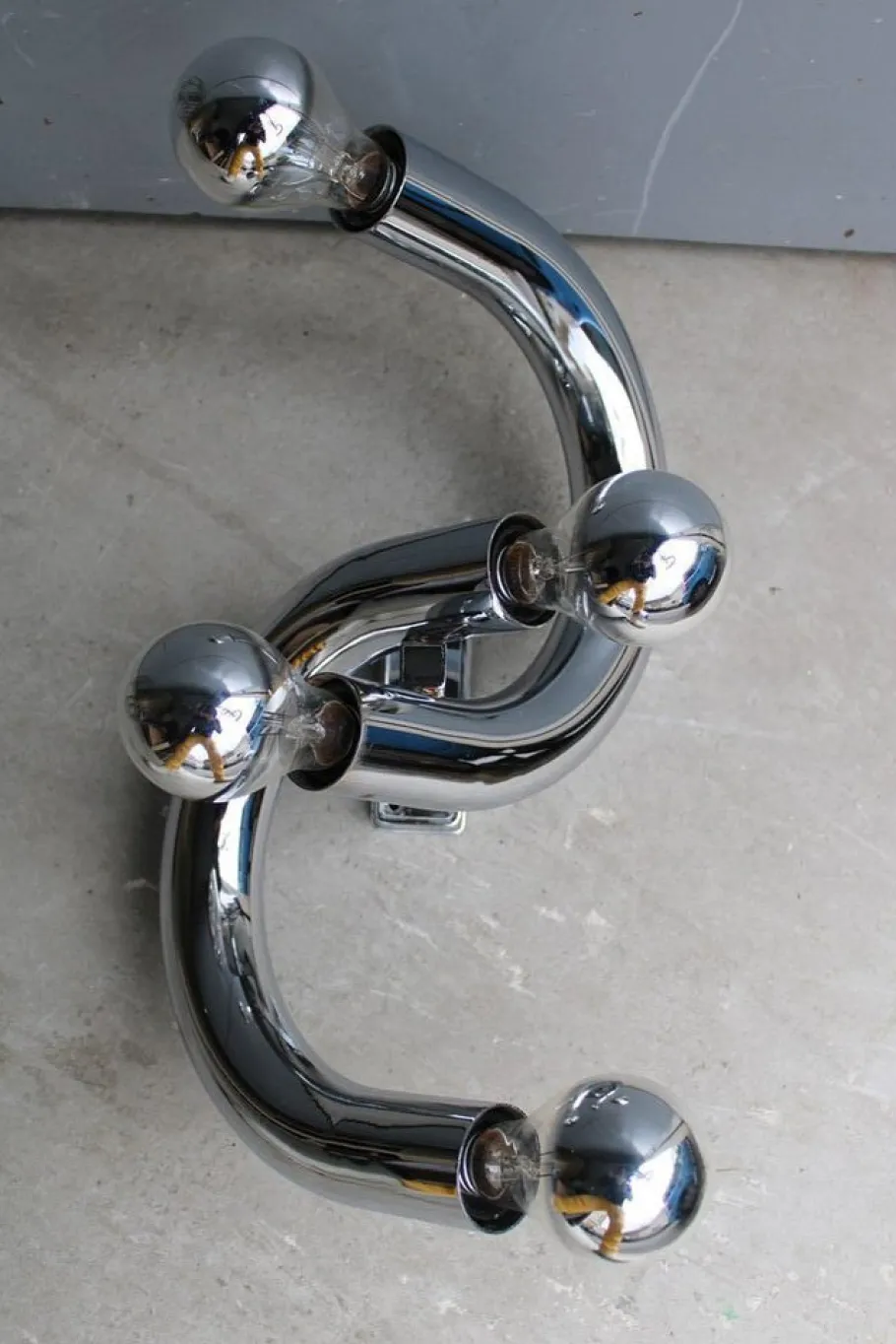 Best Pamono Curved Tubular Sculpture Wall Light from Stilux Milano, Italy, 1970s