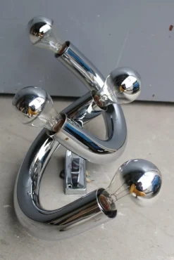 Best Pamono Curved Tubular Sculpture Wall Light from Stilux Milano, Italy, 1970s
