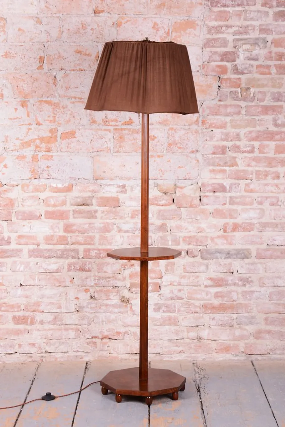 Best Pamono Czech Art Deco Floor Lamp in Walnut, 1920s