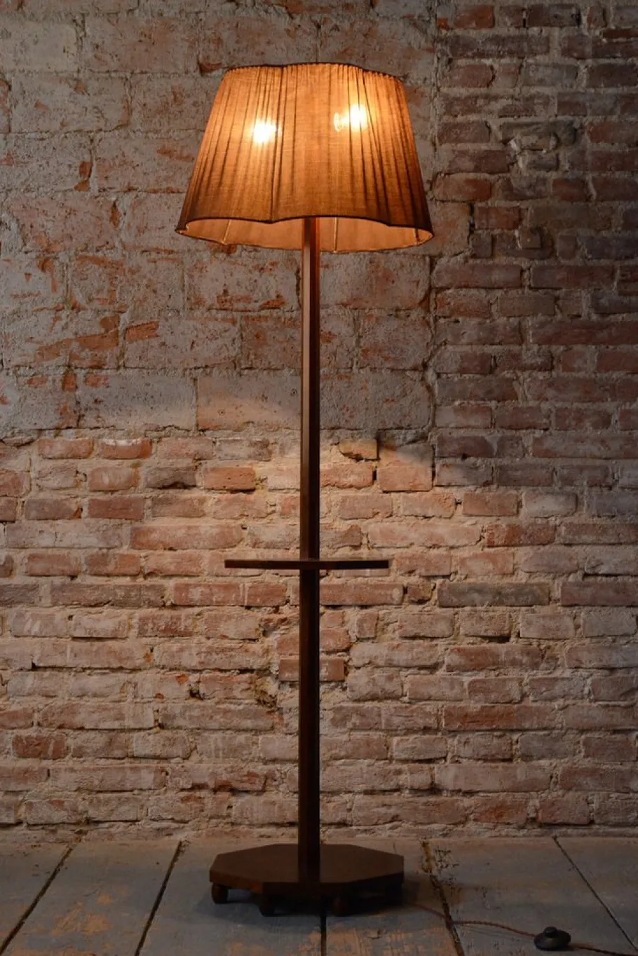 Best Pamono Czech Art Deco Floor Lamp in Walnut, 1920s