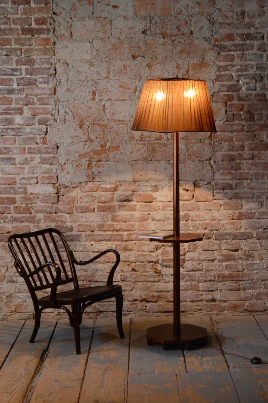 Best Pamono Czech Art Deco Floor Lamp in Walnut, 1920s