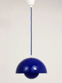 Clearance Pamono Danish Blue Enameled Flowerpot Pendant Lamp by Verner Panton for Louis Poulsen, 1969