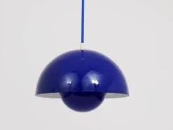 Clearance Pamono Danish Blue Enameled Flowerpot Pendant Lamp by Verner Panton for Louis Poulsen, 1969