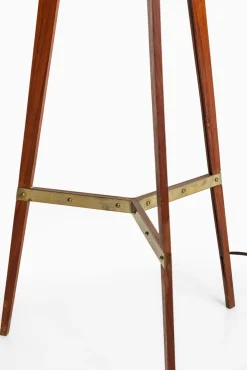 Online Pamono Danish Brass and Opaline Glass Floor Lamp by Svend Aage Holm Sørensen, 1950s