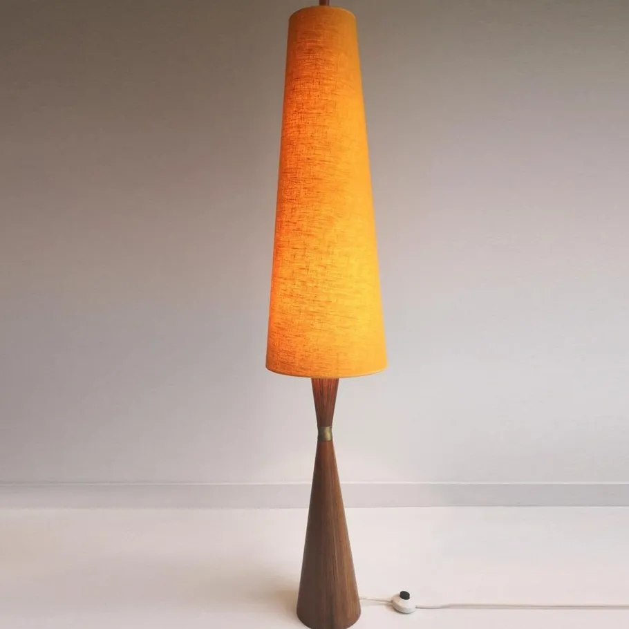 Online Pamono Danish Diabolo Floor Lamp with Upholstered Lampshade, 1960s