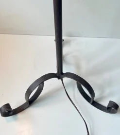 Outlet Pamono Danish Functionalist Adjustable Floor Lamp in Wrought Iron, 1940s