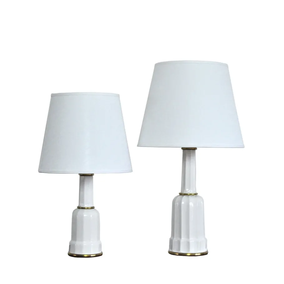 Best Pamono Danish Heiberg Table Lamps in Porcelain from Søholm, 1940s, Set of 2
