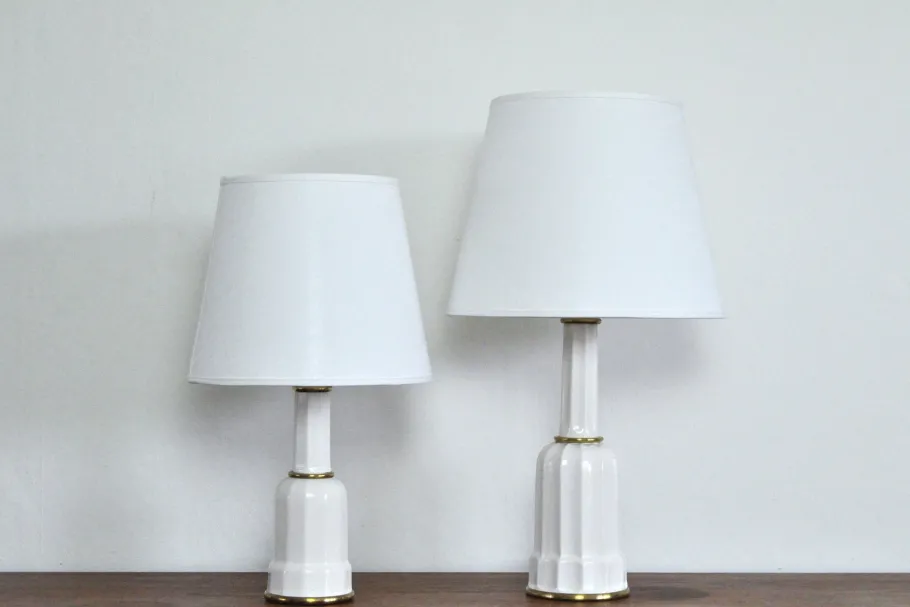 Best Pamono Danish Heiberg Table Lamps in Porcelain from Søholm, 1940s, Set of 2