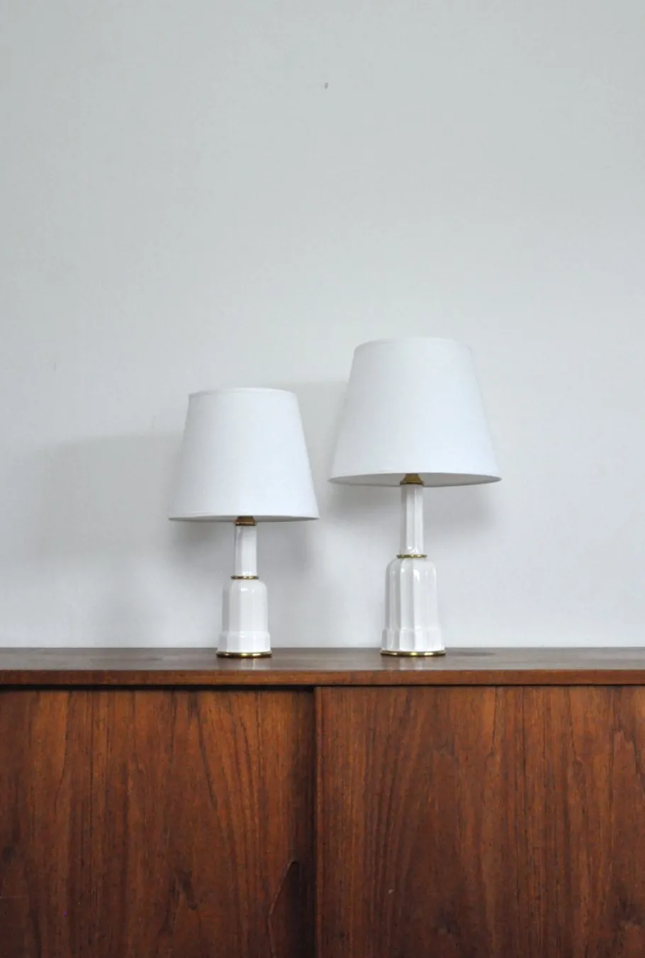 Best Pamono Danish Heiberg Table Lamps in Porcelain from Søholm, 1940s, Set of 2