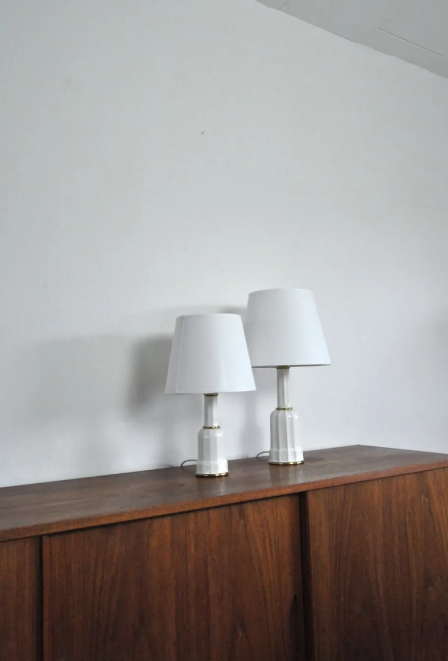 Best Pamono Danish Heiberg Table Lamps in Porcelain from Søholm, 1940s, Set of 2