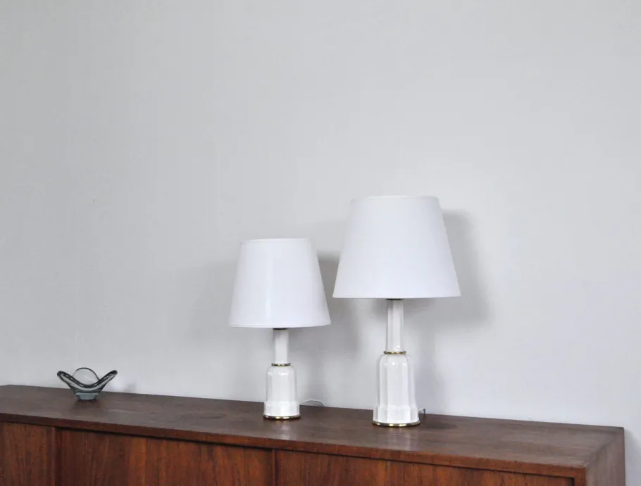 Best Pamono Danish Heiberg Table Lamps in Porcelain from Søholm, 1940s, Set of 2