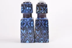 Clearance Pamono Danish Modern Blue and Black Table Lamps by Nils Thorsson for Royal Copenhagen and Fog & Mørup, 1970s, Set of 2