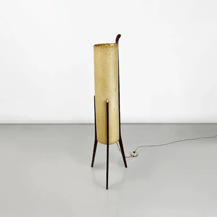 Sale Pamono Danish Modern Floor Lamp in Parchment and Teak, 1960