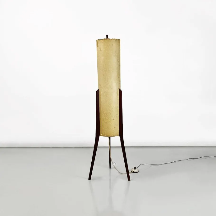 Sale Pamono Danish Modern Floor Lamp in Parchment and Teak, 1960