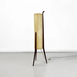 Sale Pamono Danish Modern Floor Lamp in Parchment and Teak, 1960