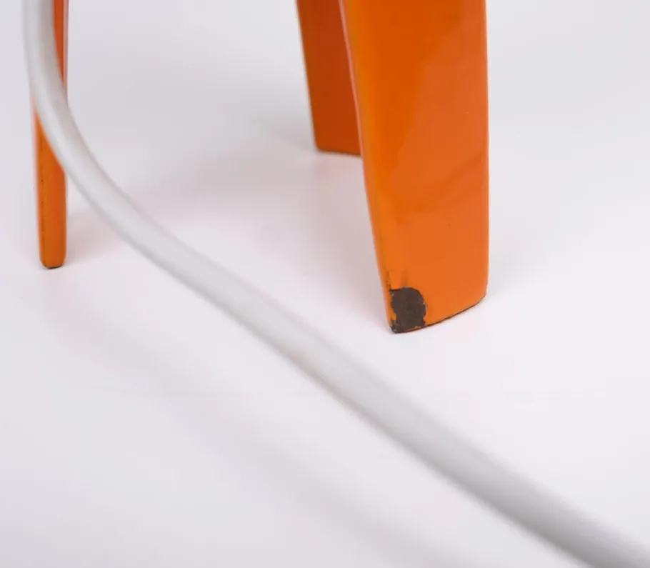 Clearance Pamono Danish Orange Enamel Table Lamps by Voss Belysning, 1950s, Set of 2