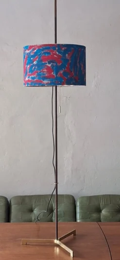 Discount Pamono Danish Teak Adjustable Floor Lamp with Brass Tripod Base, 1960s