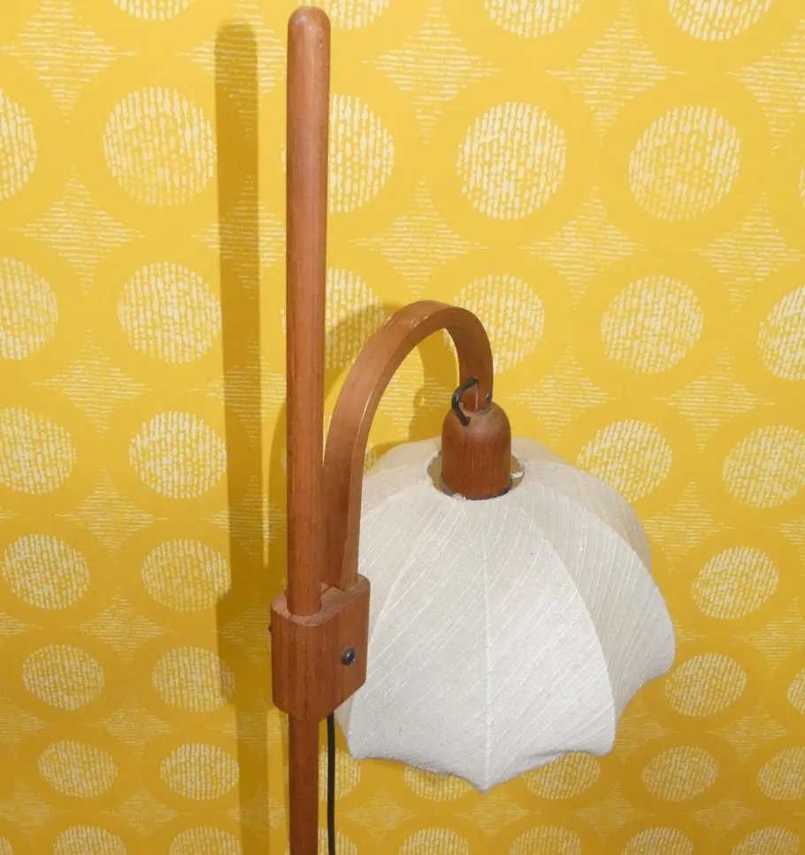 Sale Pamono Danish Teak Arc Lamp Floor Lamp from Domus, 1970s