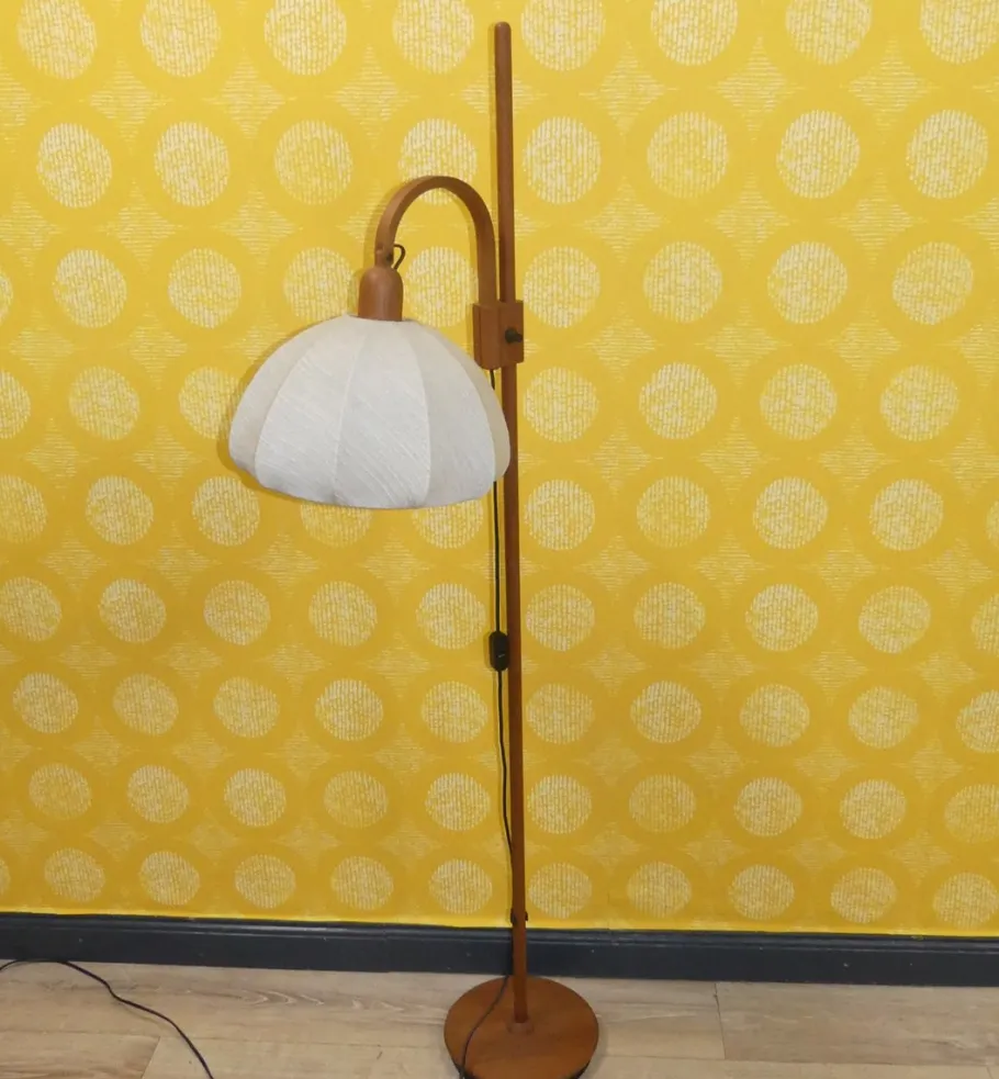 Sale Pamono Danish Teak Arc Lamp Floor Lamp from Domus, 1970s