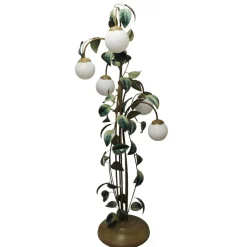 Sale Pamono Decorative Leaf and Vine Green Toleware Floor Lamp by Hans Kögl, 1970s